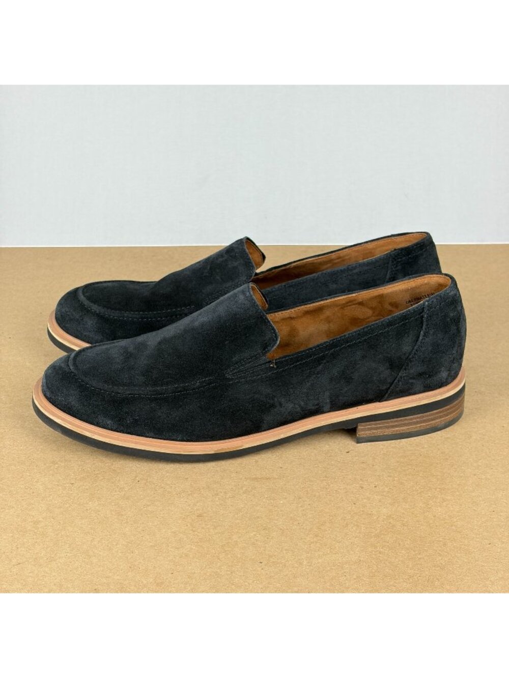 Paul Green Shelby Suede Loafers Womens 8.5 (UK Size 6) Black Tan Slip On